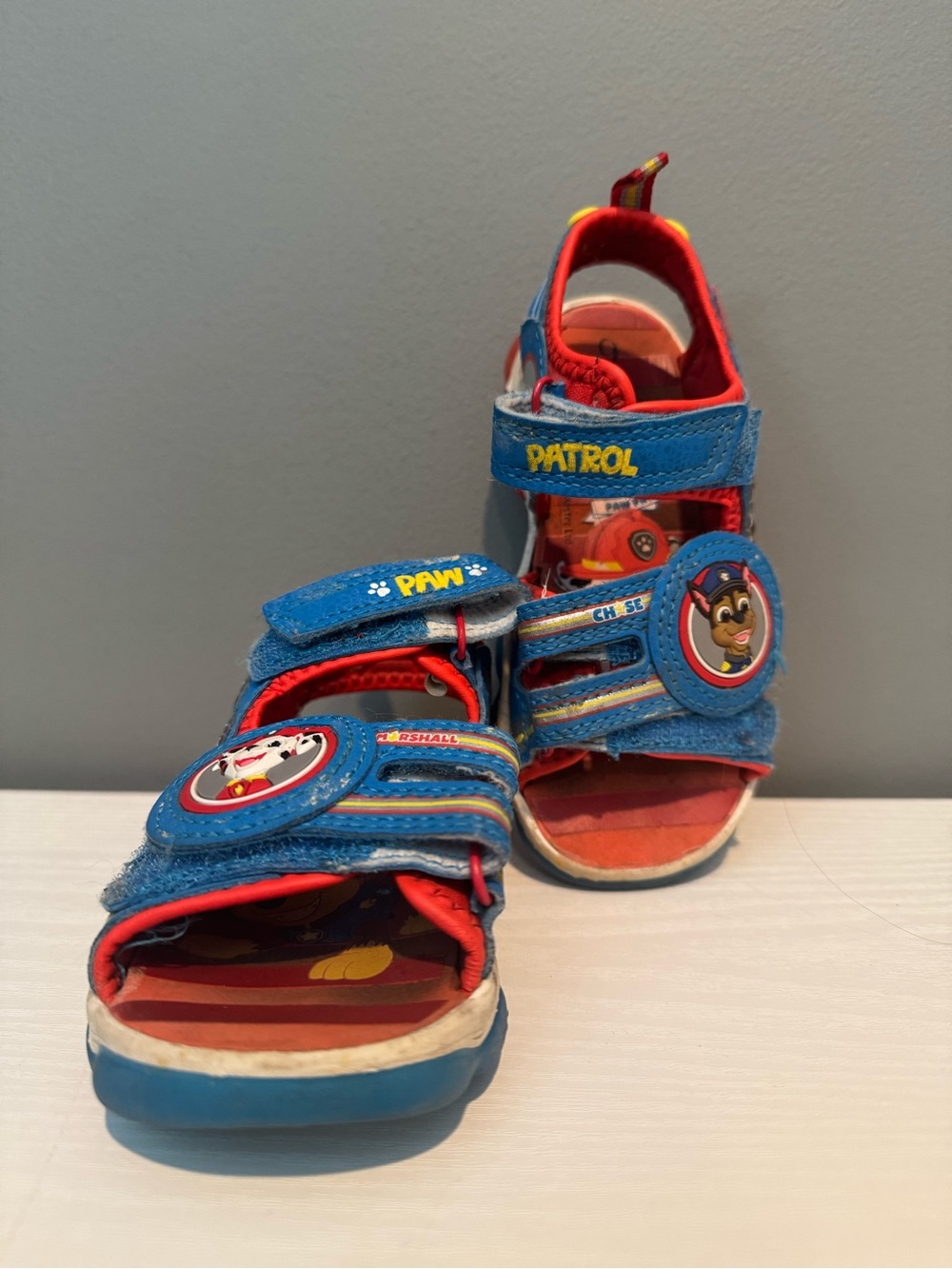 Paw Patrol Blue & Red Kids Character Sandals with Velcro Straps